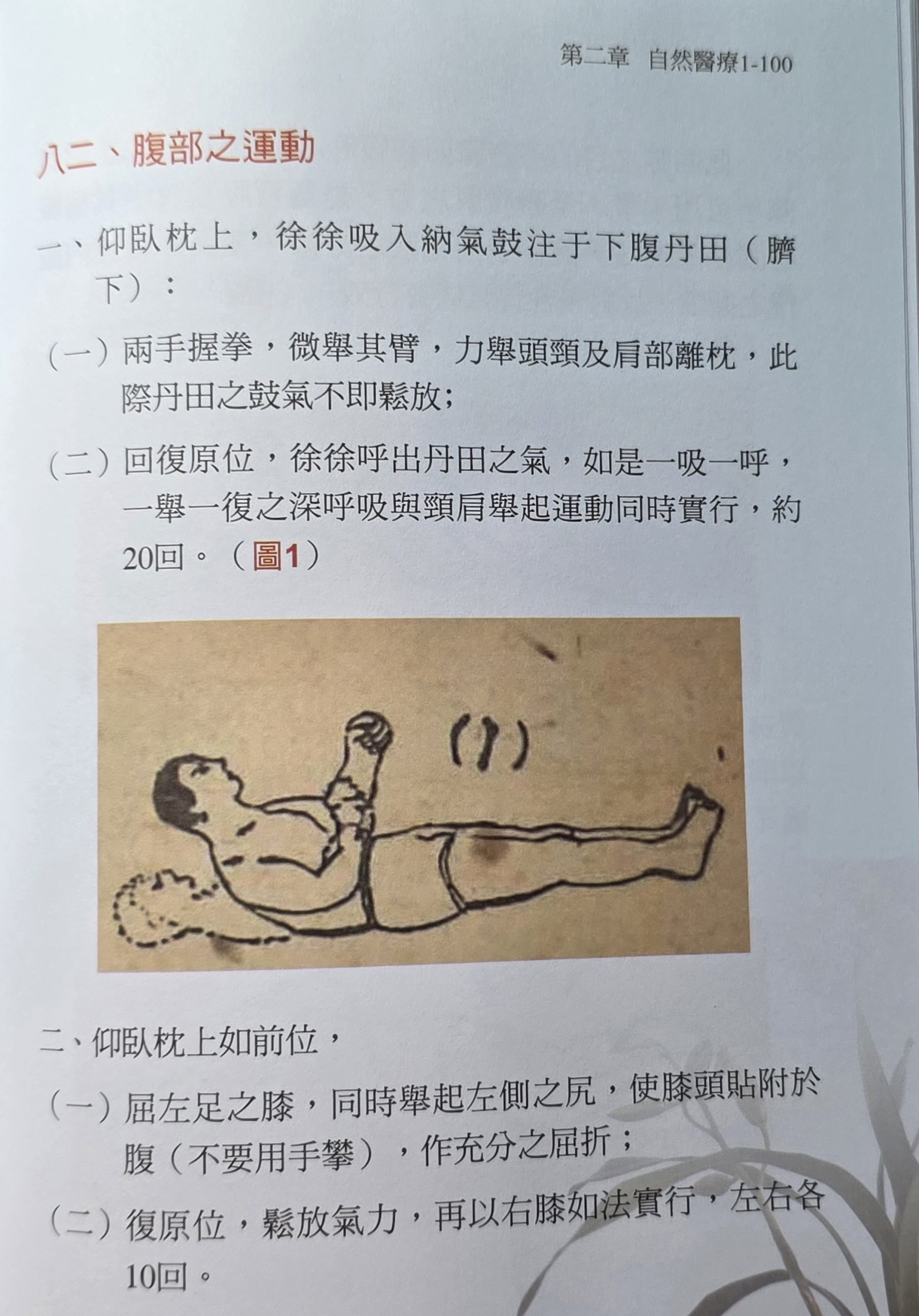 自然医疗腹部之运动原著内页图解